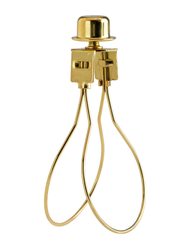 Creative HobbiesÂ® Lamp Shade Light Bulb Clip Adapter Clip on with Shade Attaching Finial Top - Gold - Image 1